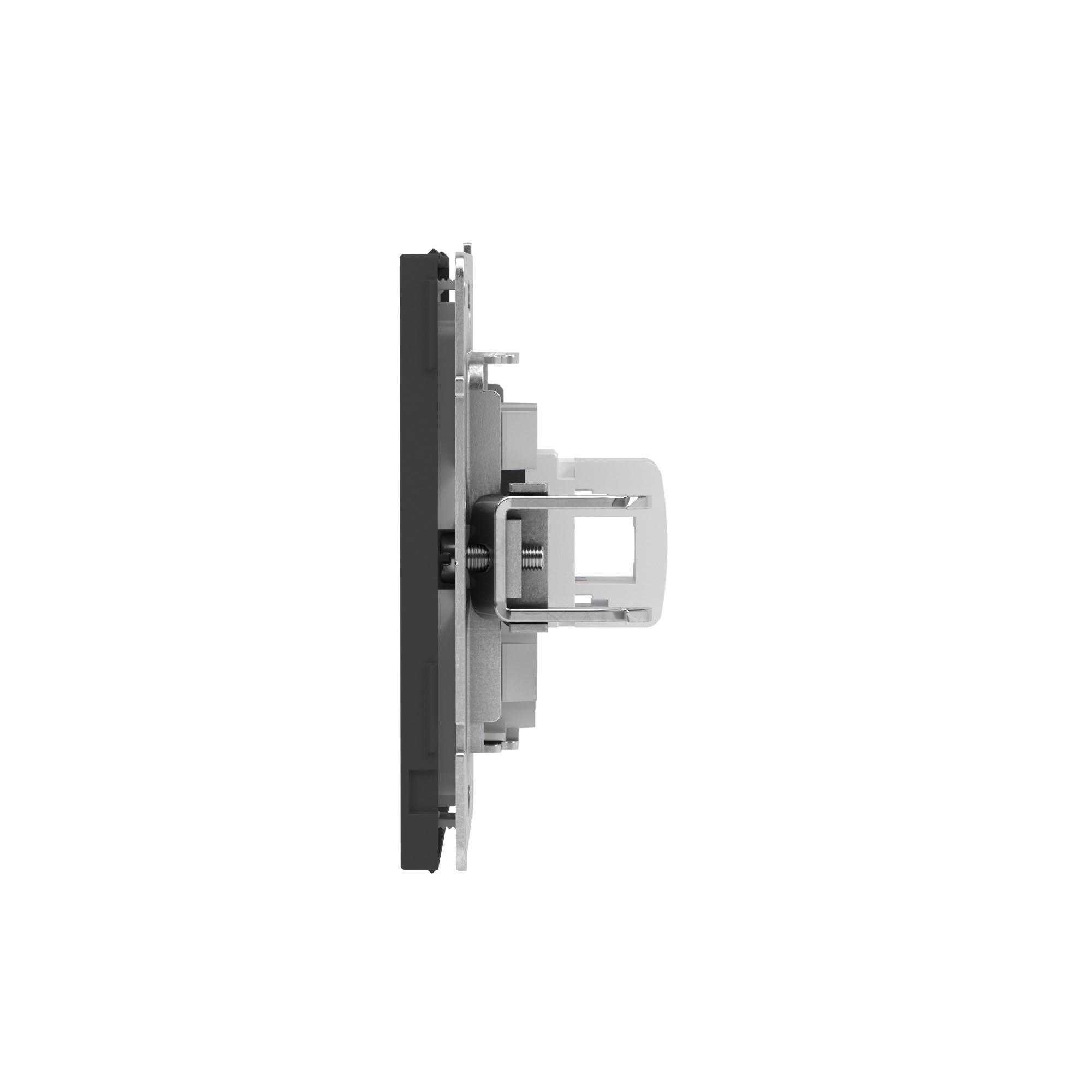 Компьютерная розетка RJ-45 без шторки, кат.6А одинарная,KANT, черный уголь DKC 7012673