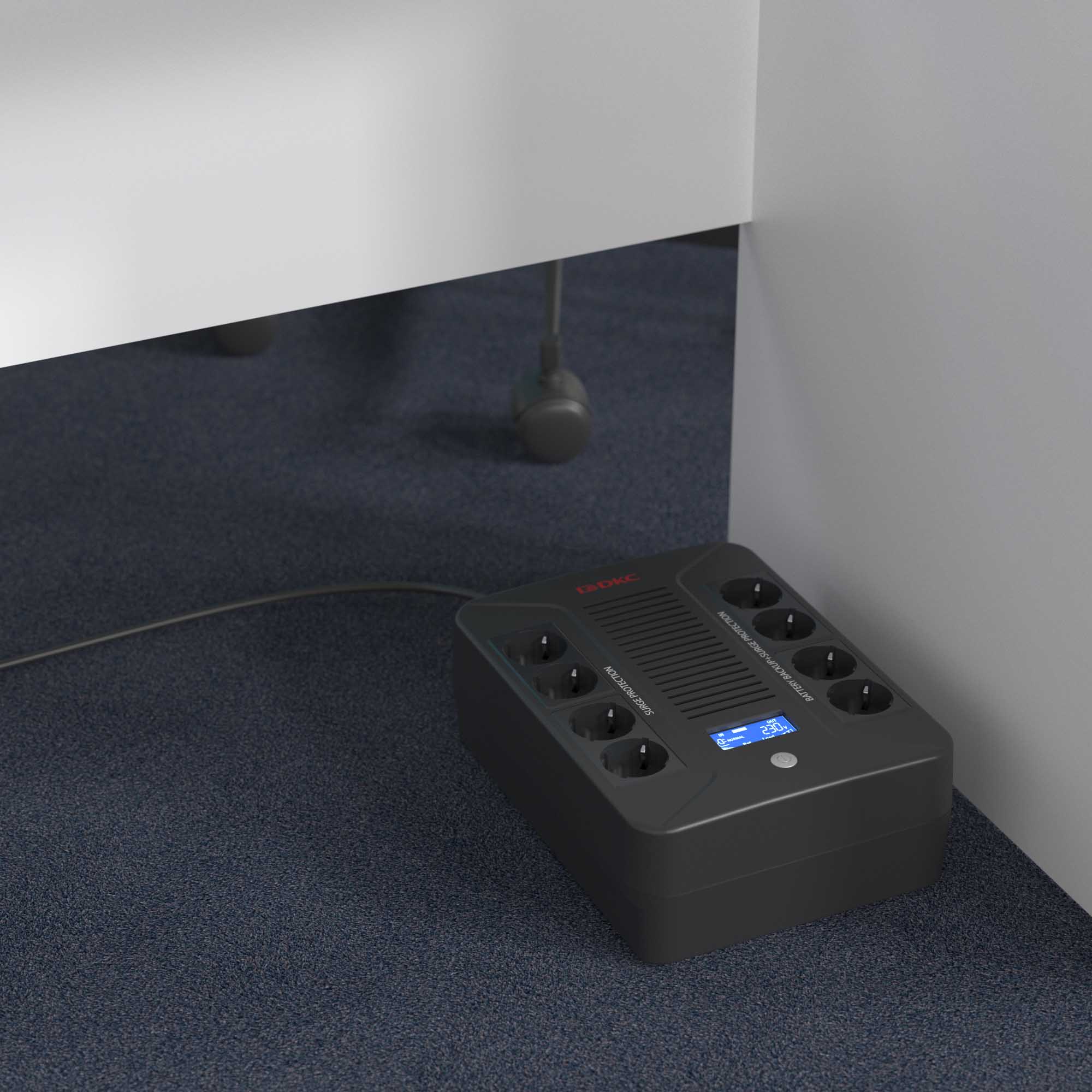 Источник бесперебойного питания line-interactive, Info PDU, 1000 ВА/600 Вт, 1/1,8xSchuko,  LCD, 1x9Aч DKC INFOPDU1000LCD
