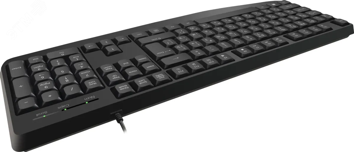 Клавиатура проводная Atom HB-546 RU, 104 + FN, черный, 1.8м Defender 45546