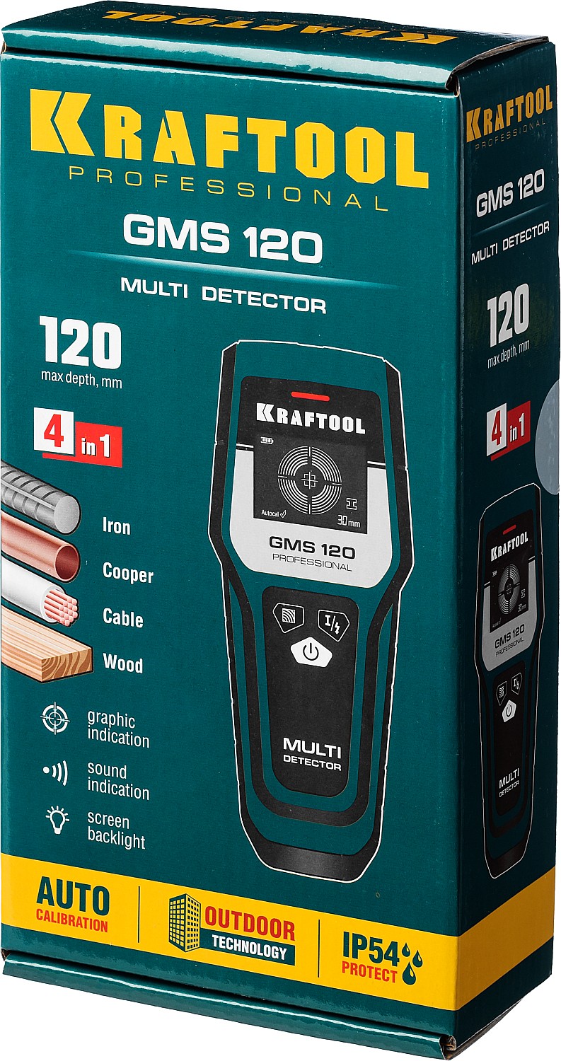 Универсальный детектор GMS 120 ЖК дисплей KRAFTOOL 45298