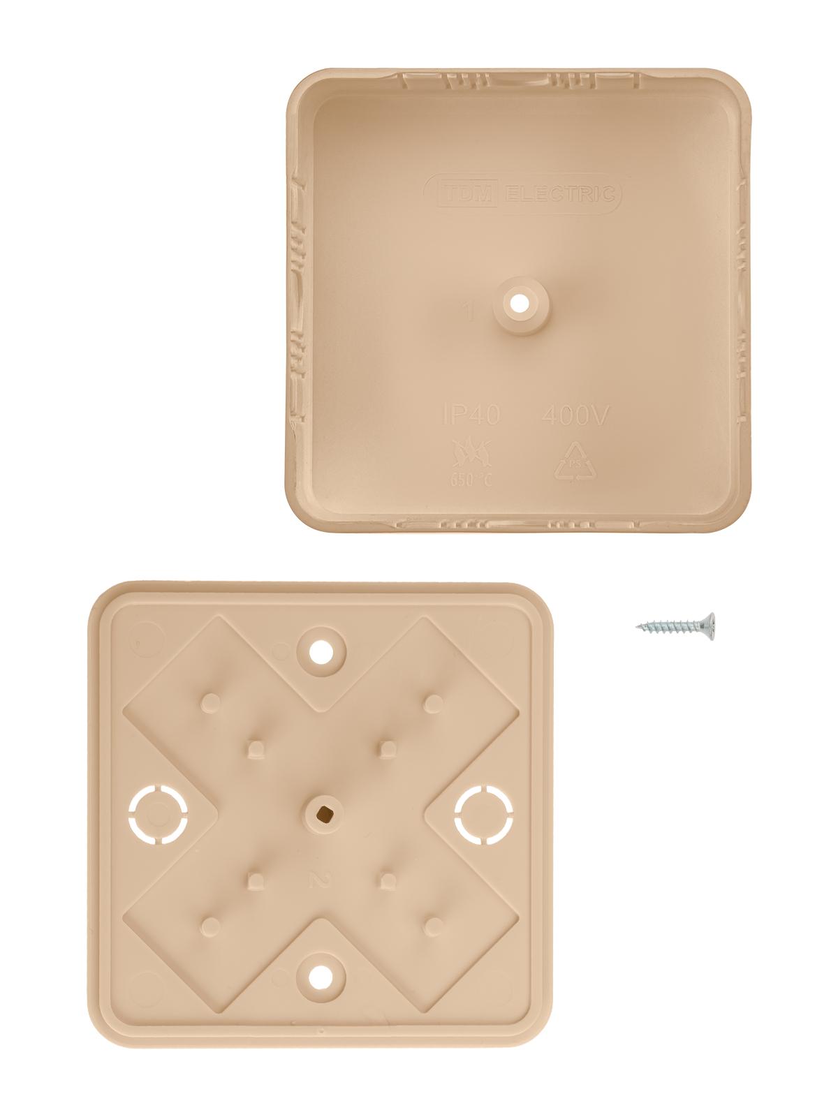 Коробка распаячная КР 75х75х20 ОП сосна IP40, инд. штрихкод TDM ELECTRIC SQ1401-0403