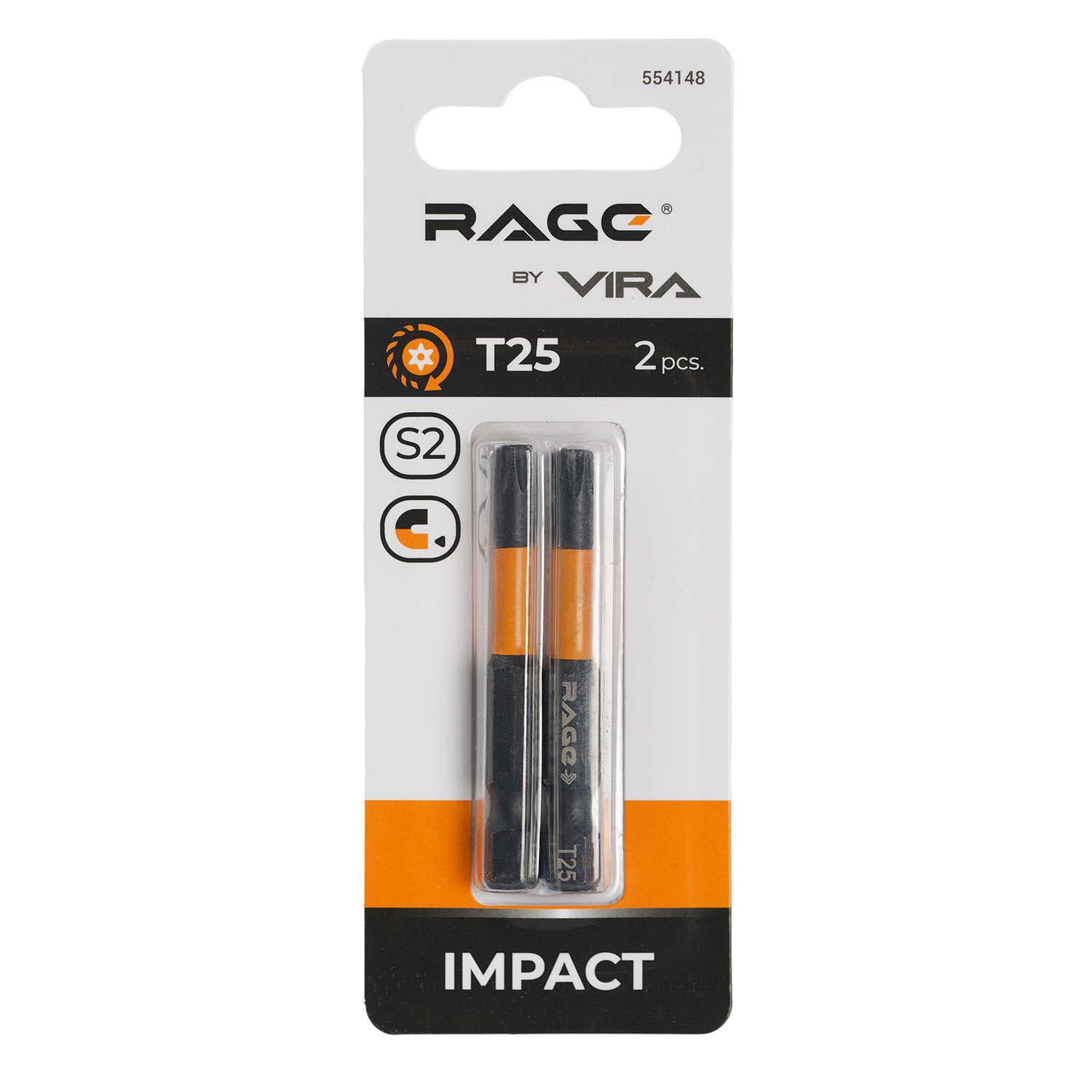 Набор бит торсионных IMPACT 2 шт TORX T25 S2 х 50 мм Rage 554148