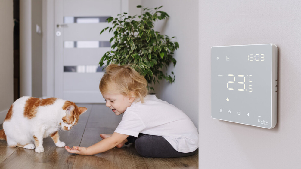 ARTGALLERY ТЕРМОСТАТ программируемый с Wi-Fi для электрического теплого пола, 16 А, моноблочный, БЕЛЫЙ Systeme Electric GAL000138