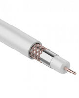 Кабель коаксиальный RG-6U+Cu, 75 Ом, Cu/Al/Cu, 75%, бухта 100 м, белый, REXANT 01-2223