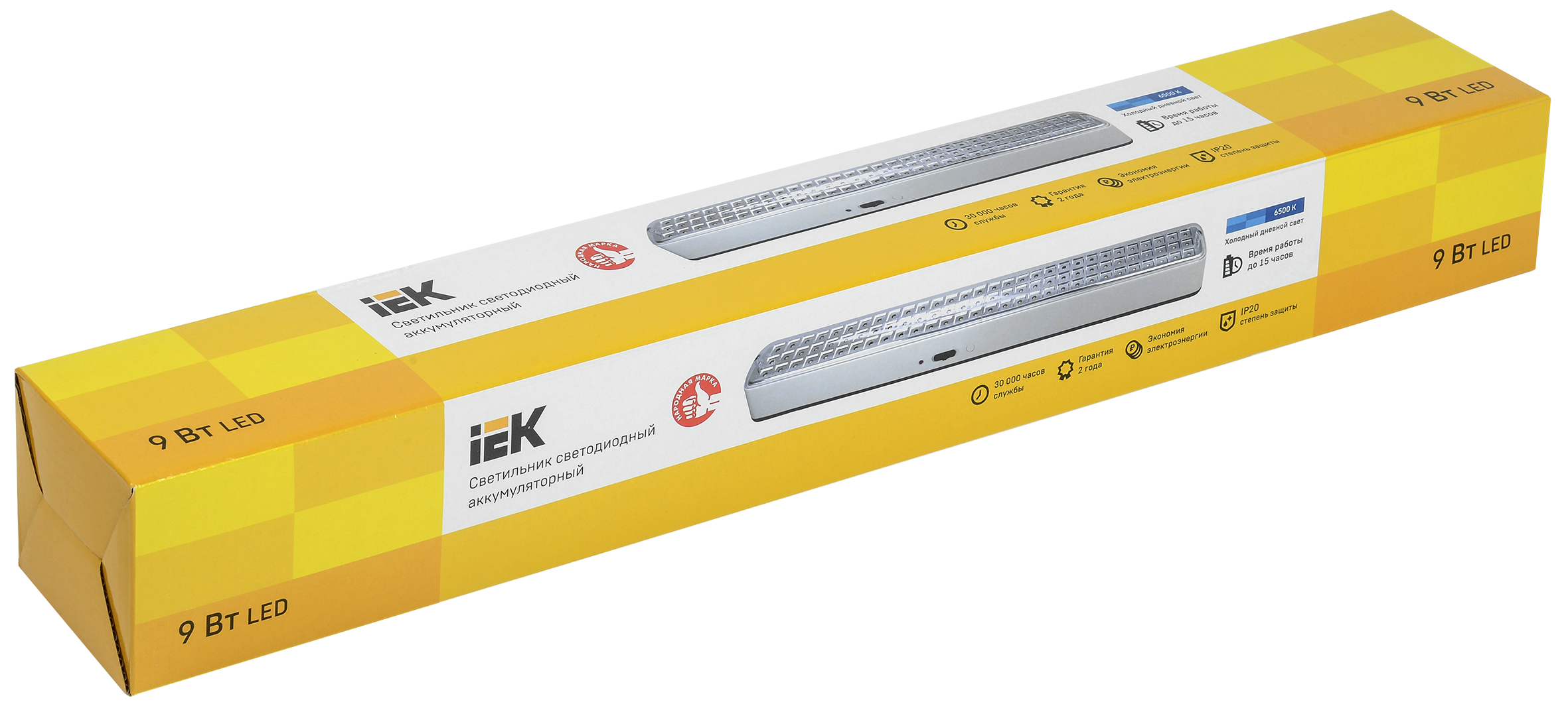 Светильник ДБА 3927 аккумулятор 15ч 9Вт IEK LDBA0-3927-90-K01