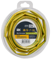 Трубка термоусадочная ТТУ нг-LS 5/2,5 желто-зеленая (2м/упак) IEK UDR12-005-D25-002-K52-T