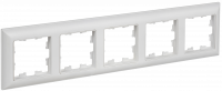 BRITE Рамка 5-местная РУ-5-БрАБ арктический белый/белый IEK BR-M52-12-K91