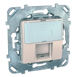 UNICA Розетка компьютерная 1хRJ45 в рамку категория 5е бежевая Schneider Electric MGU5.421.25ZD