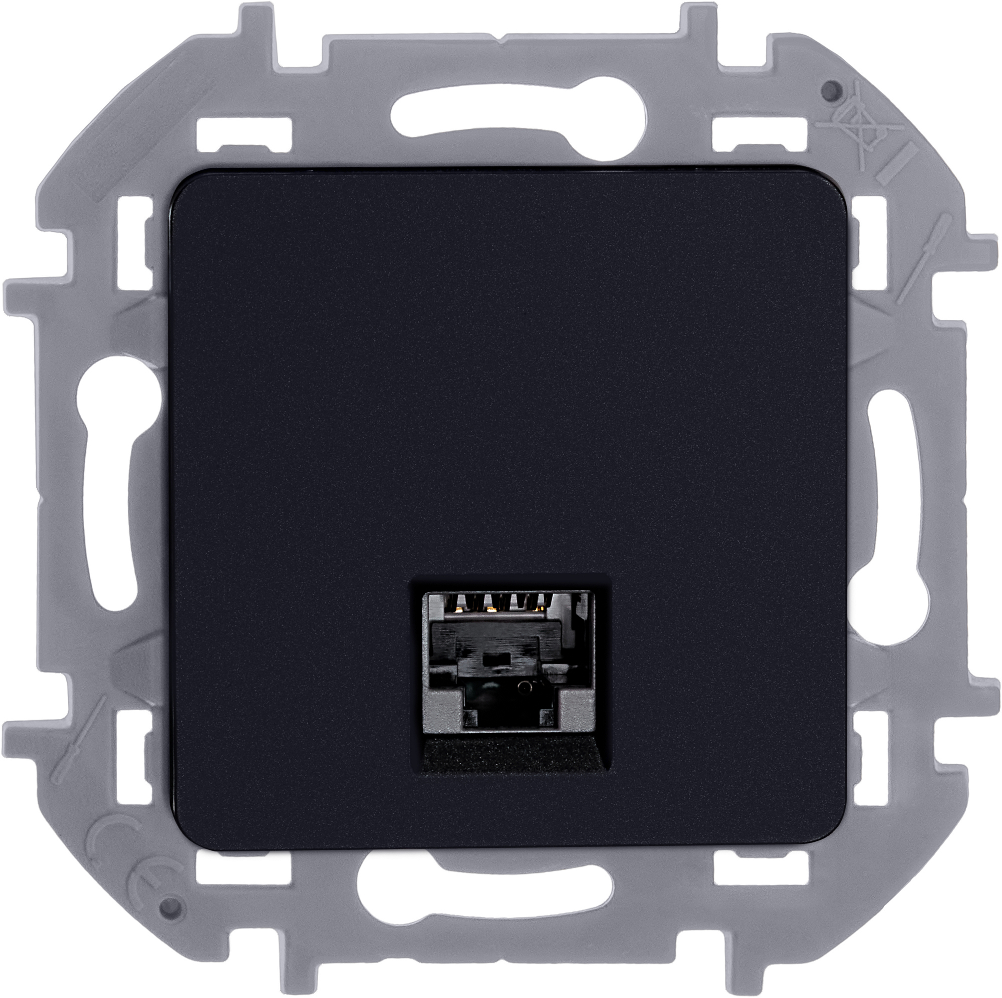 Розетка компьютерная RJ45 категория 5Е UTP антрацит INSPIRIA IEK 673828