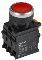 Кнопка с подсвет. и фикс. d=22мм 1NO+1NC красная MASTER IEK MI-BT60-11TD-3-11-K04