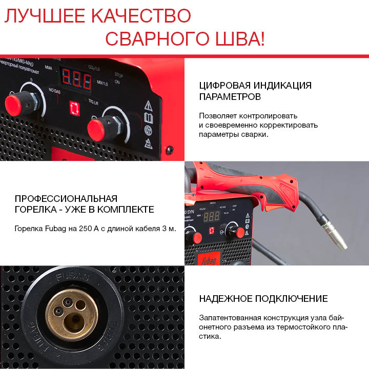Полуавтомат сварочный IRMIG 200 SYN (с горелкой 250А в комплекте) Fubag 41384