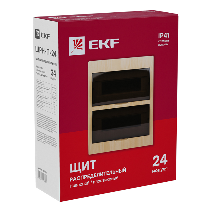 Щит распределительный навесной ЩРН-П-24 светлое дерево IP41 PROxima EKF pb40-n-24-light