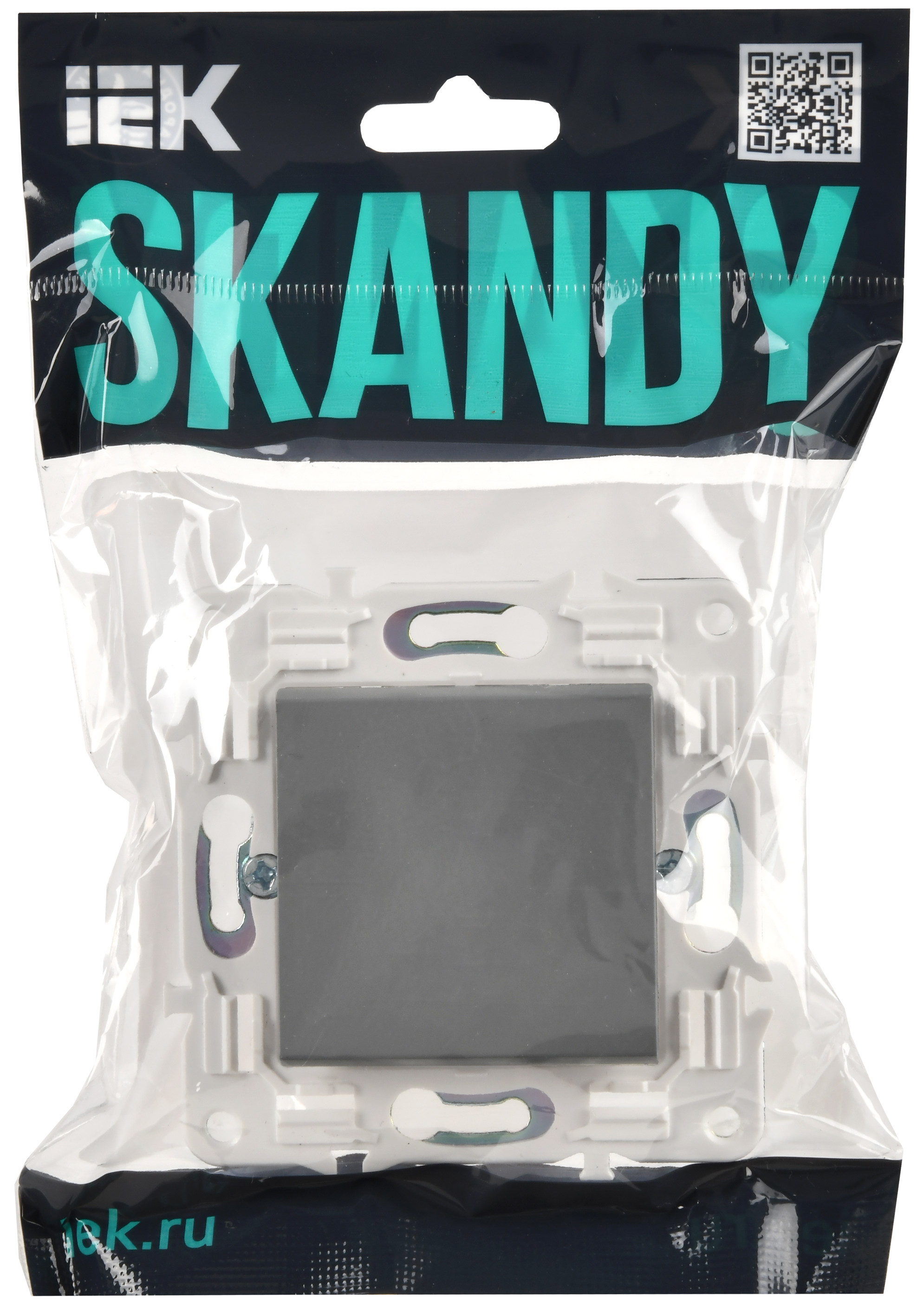 SKANDY Выключатель 1-клавишный проходной 10А SK-V02Gr серый IEK SK-V12-0-10-K03