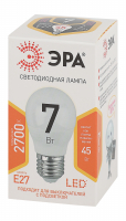 Лампа светодиодная LED 7 Вт 560Лм 2700К шар теплый E27 170-265В LED P45-7W-827-E27 Standart ЭРА Б0020550