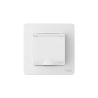 BLANCA С/У IP44 РОЗЕТКА с заземл. со шторк., с крышкой, 16А, 250В, БЕЛЫЙ Systeme Electric BLNRS441111