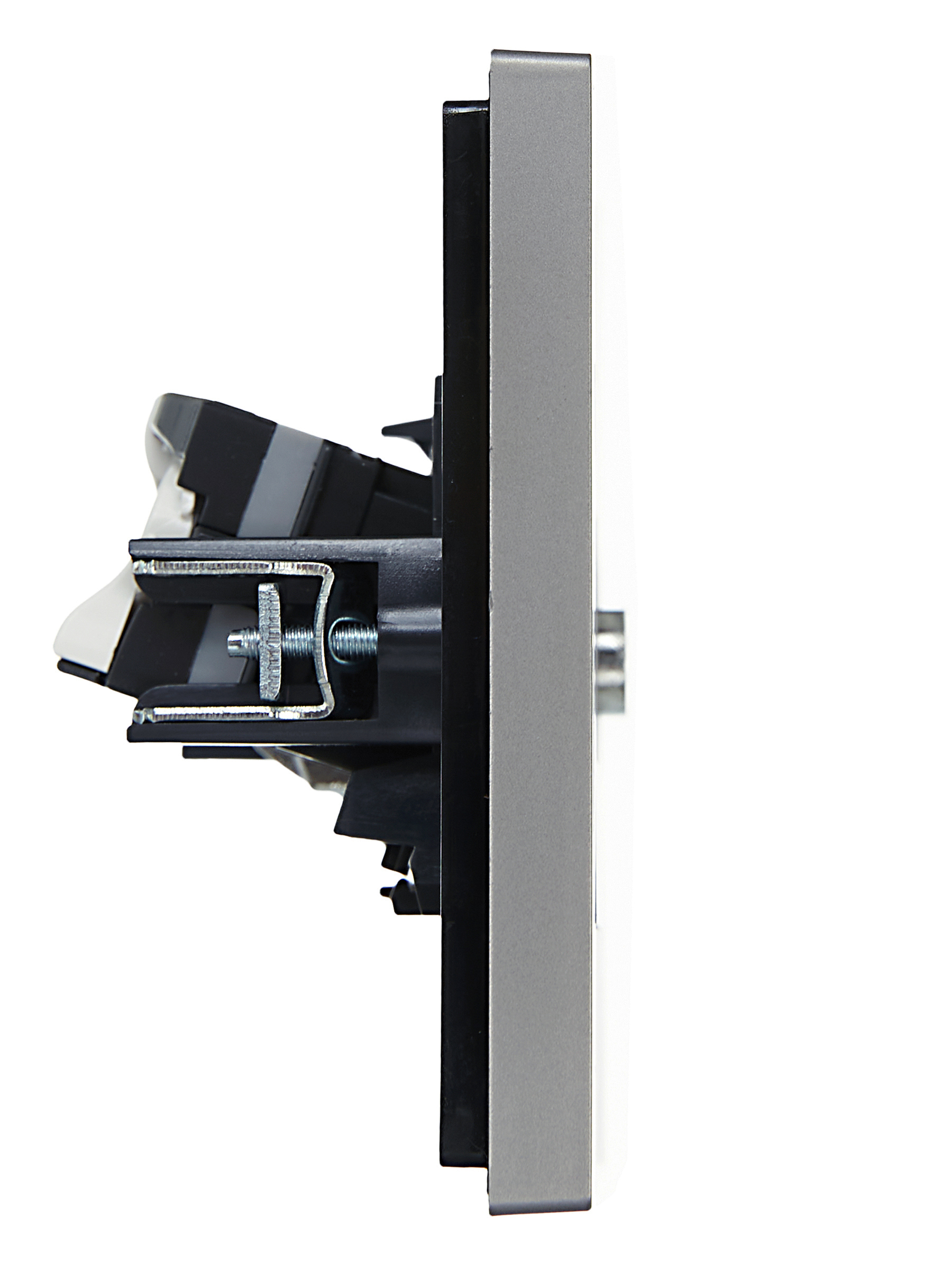 FORTE&PIANO Розетка двойная TV+RJ45 кат.5E FP536 сталь IEK FP-AK20-1-K46