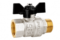 Кран шаровой латунный никелированный 11б27п1 Ду15 Ру40 (1/2') ВР/НР бабочка LD Pride LD Pride 47.15.В-Н.Б LD 47.302.15