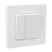 Выключатель трёхклавишный Inspiria 10АХ 250В винтовые зажимы - белый Legrand 673540