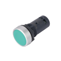 Кнопка SB7 моноблочная 22мм зеленая с возвратом, металл, 2НО, IP65 Systeme Electric SB7EA33