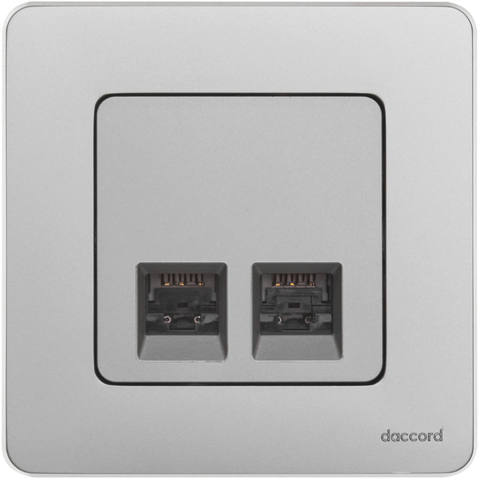 Розетка компьютерная двойная RJ45 категория 6 UTP алюминий INSPIRIA IEK 673842