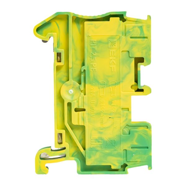 Клеммная колодка пружинная 2.5 Push-in земля EKF PIT-2,5-pe