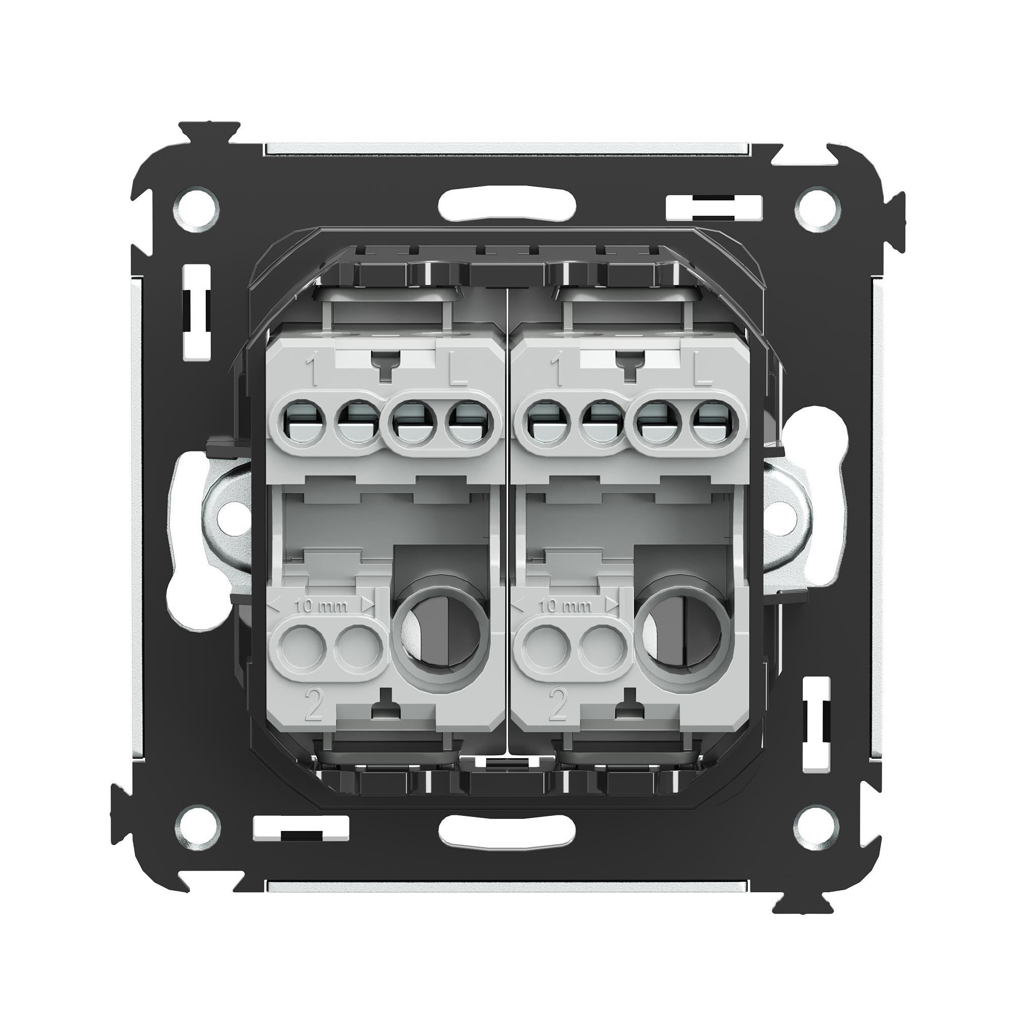 Avanti Выключатель двухклавишный в стену, Черный   квадрат DKC 4402104