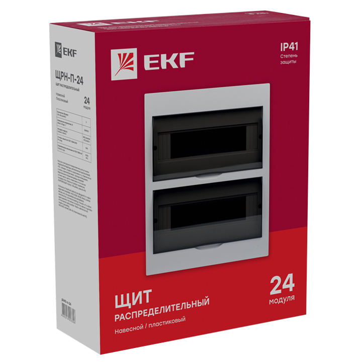 Щит распределительный навесной ЩРн-П-24 IP41 пластиковый EKF pb40-n-24