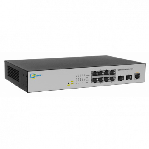 Коммутатор управляемый L2  8 портов RJ45/SFP 100 1000 Мб/сPoE 100Вт SNR SNR-S2200G-8T-POE