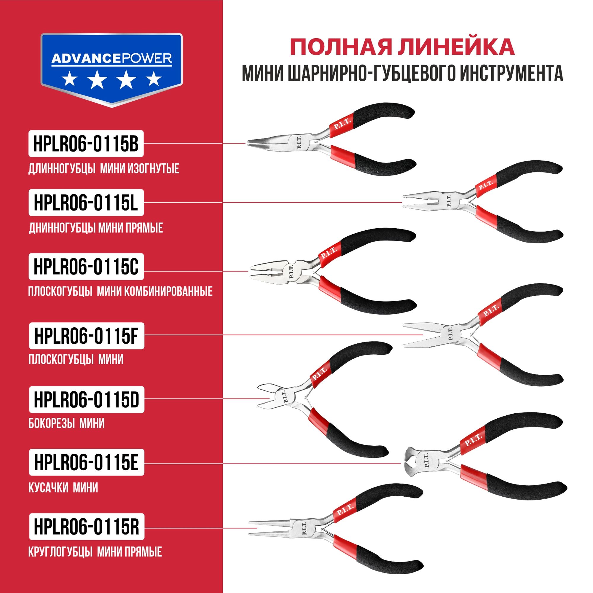 Бокорезы мини, 115 мм P.I.T. HPLR06-0115D