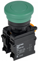 Кнопка Грибок с фиксац. d=22мм 1NO+1NC зелёная MASTER IEK MI-BG60-11M-3-21-K06