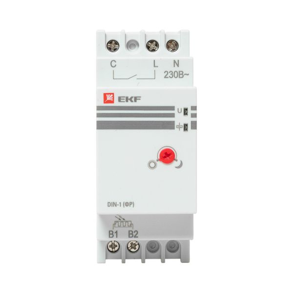 Фотореле DIN-1 (ФР) 2-100Лк 25А (3000Вт) EKF fr-din-1-25