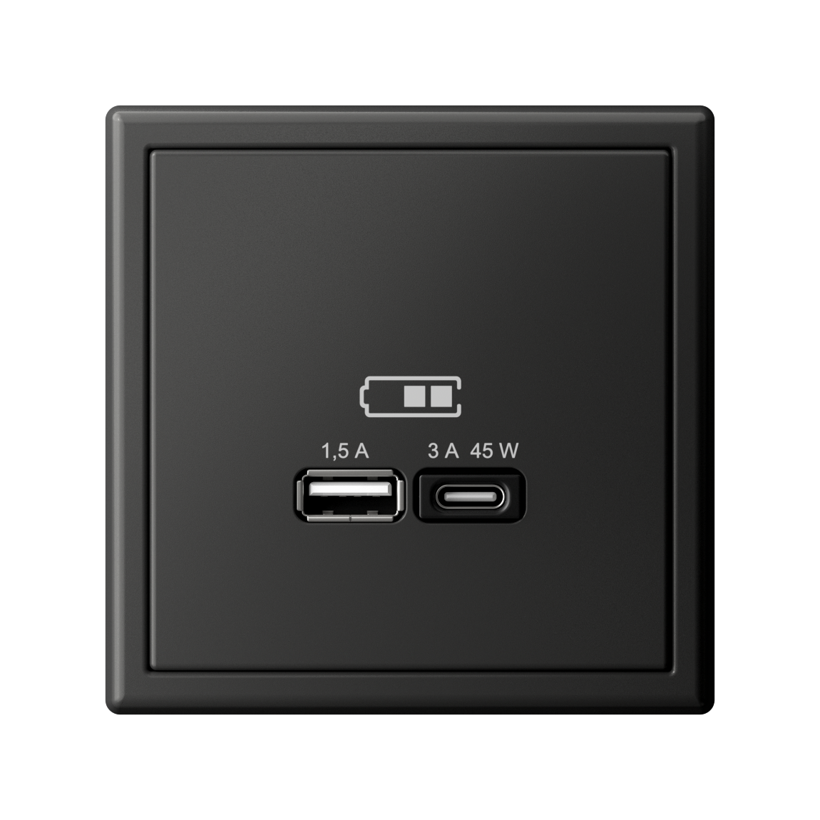 ARTGALLERY USB розетка A + тип-C 45Вт высокоскор.заряд. QC, PD, механизм, базальт Systeme Electric GAL001429