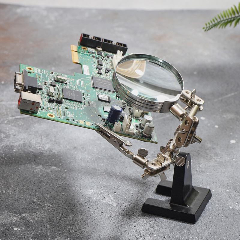 Держатель Третья рука с лупой х3, REXANT 12-0251