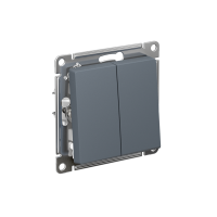 Выключатель двухклавишный ATLASDESIGN схема 5 10АХ механизм грифель Systeme Electric ATN000751