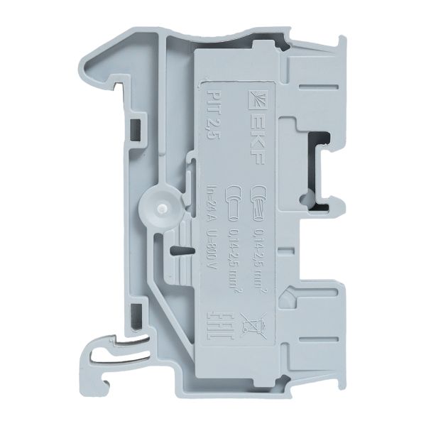 Клеммная колодка пружинная 2,5 Push-in серая EKF PIT-2,5