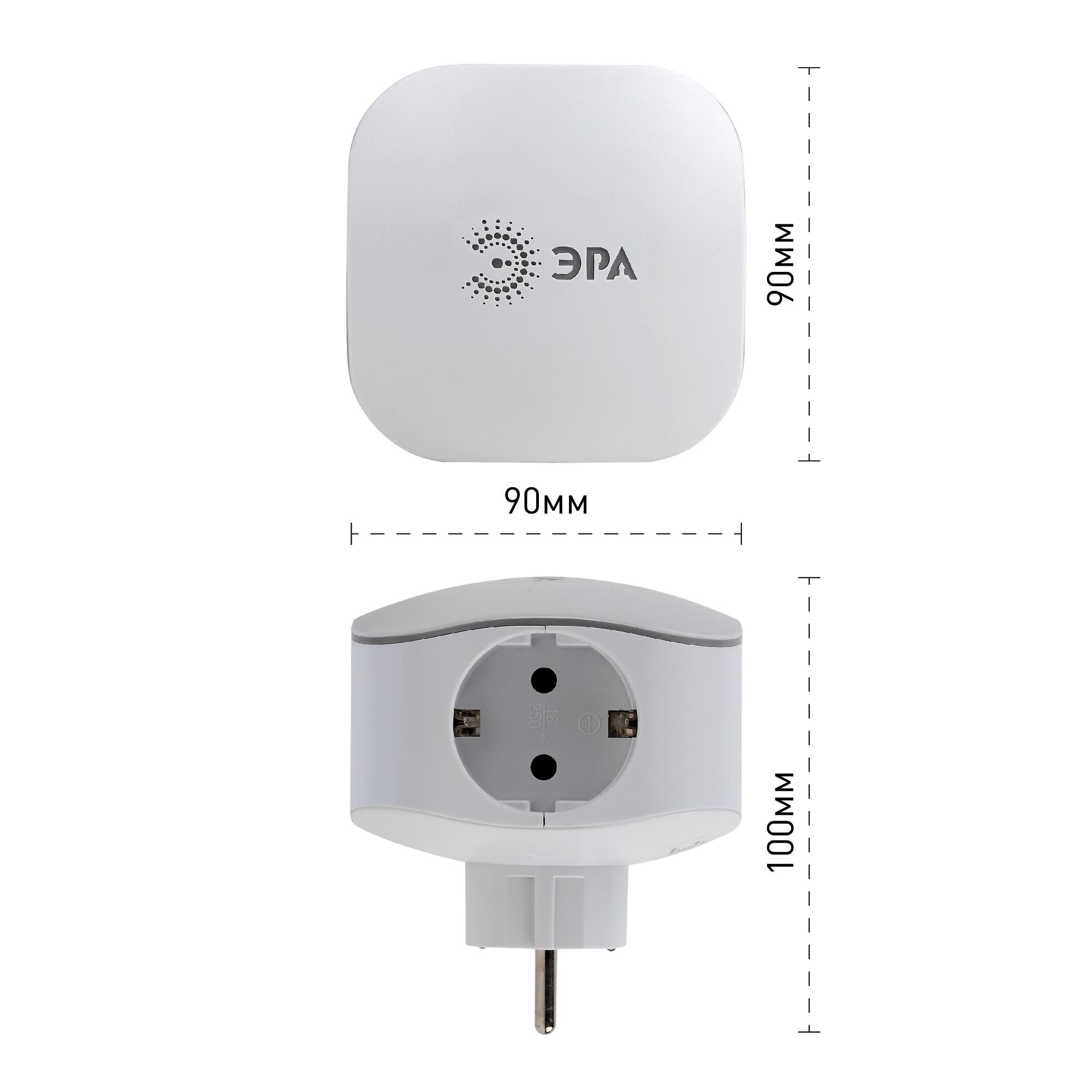 Тройник 3 гнезда 220V + 2xUSB 2000mA, c заземл, со шт белый 6/36/864 SP-3e-USB-2A ЭРА Б0015243