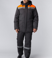 Костюм зимний Партнер NEW (Смесовая, 210) п/к, темно-серый/оранжевый,48-50,170-176 Факел 87476973 87476973003