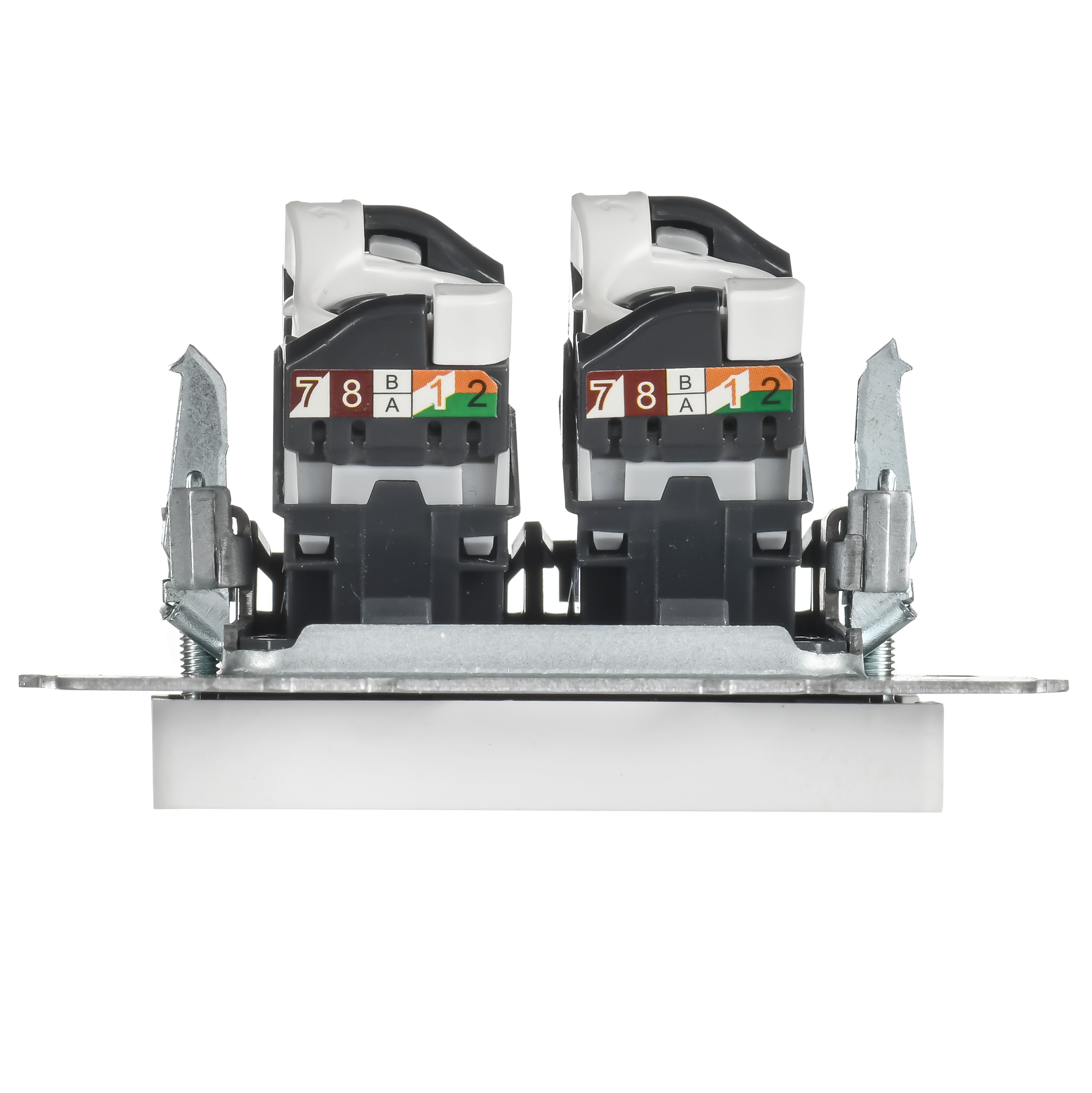 BRITE Розетка компьютерная двойная кат.5E RJ45 РК10-2-БрАБ арктический белый IEK BR-K20-1-K91