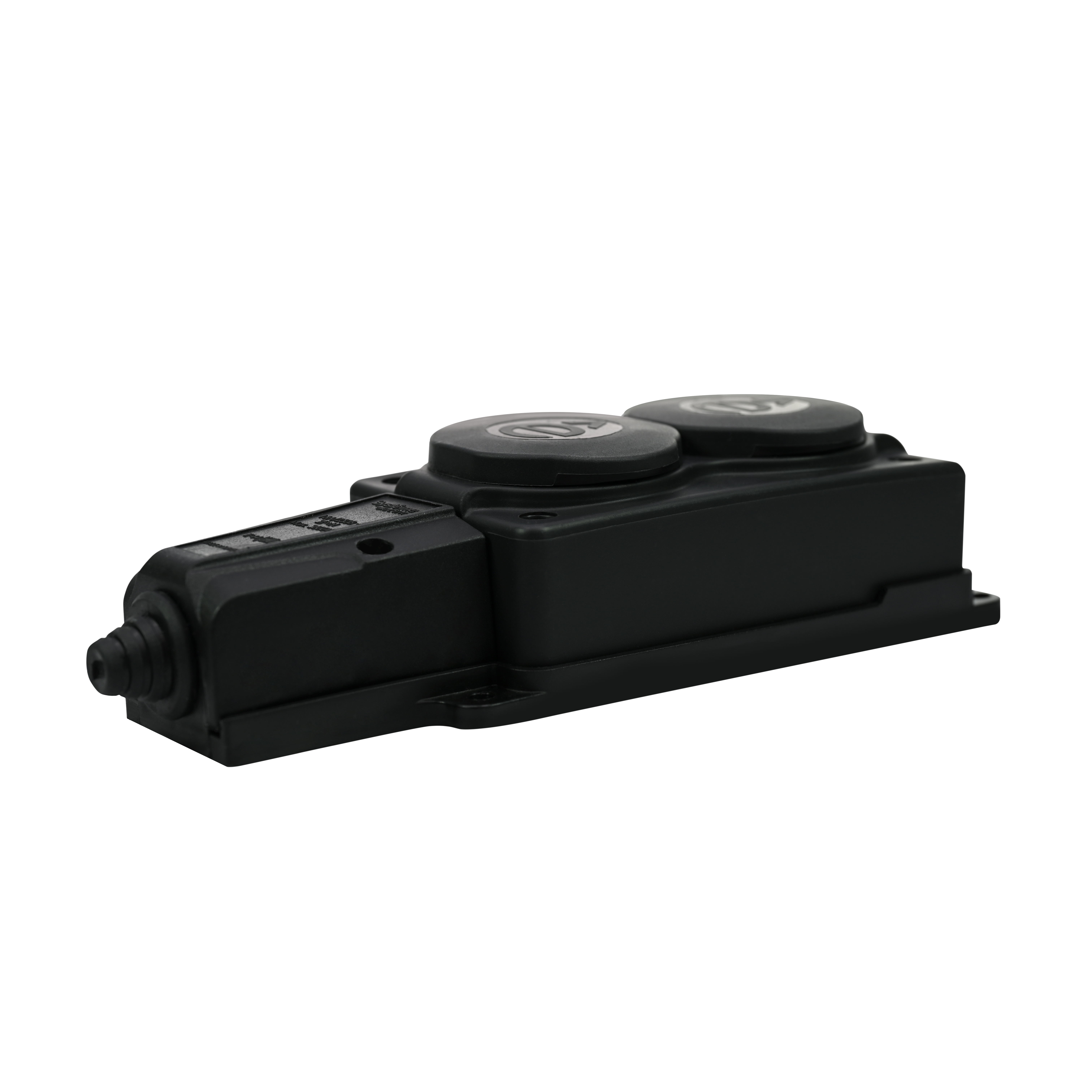 Колодка 2х розетка двойная 2К+З каучуковая        16А/250В IP44 Чёрная MultiSet Systeme Electric MST4102BK