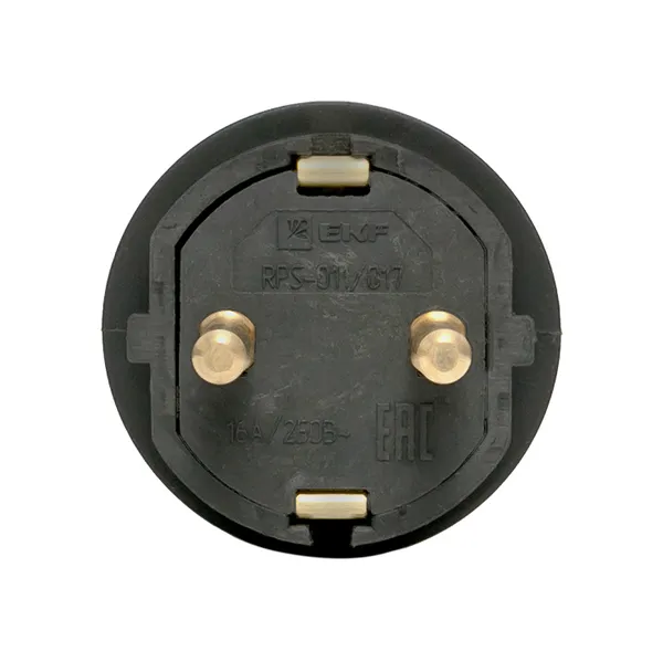 Вилка угловая каучуковая с кольцом 230В 2P+PE 16A IP44 PROxima EKF RPS-017-16-230-44
