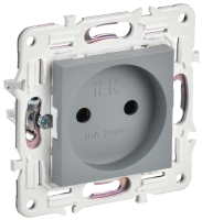 SKANDY Розетка без заземления без защитных шторок 10А SK-R02Gr серый IEK SK-R10-10-K03