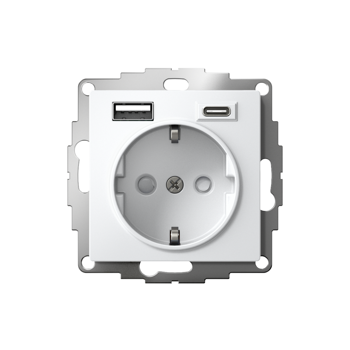 РОЗЕТКА 16А с 2 USB A+C, мех, БЕЛЫЙ Systeme Electric ATN000132