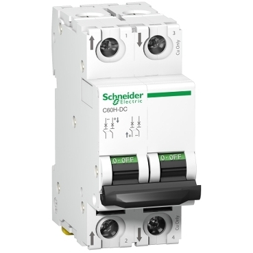 Выключатель автоматический двухполюсный 1А C C60H-DC 500В DC Schneider Electric A9N61521