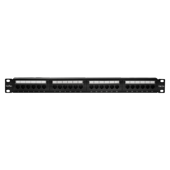 Патч-панель 19'. 24 порта RJ-45. UTP. Cat.5e. 1U SUPRLAN 10-0403