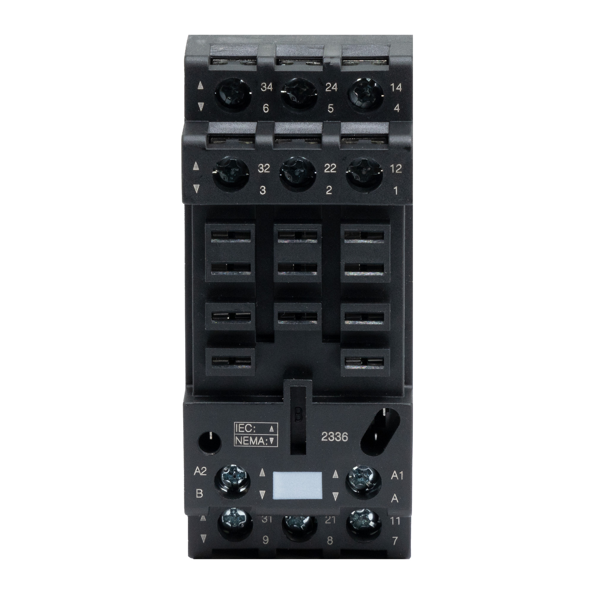 Колодка с винтовыми клеммами для силового реле на 3 группы: IR-24DC/230AC-3CO DKC IR-B3-SC