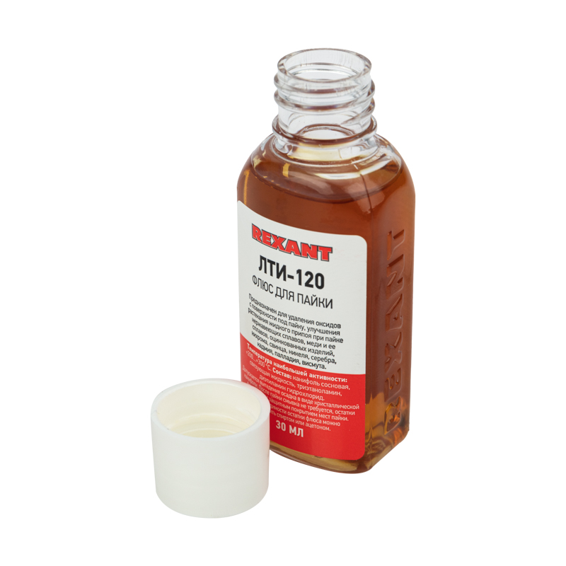 Флюс для пайки, ЛТИ-120, 30 мл, флакон REXANT 09-3625