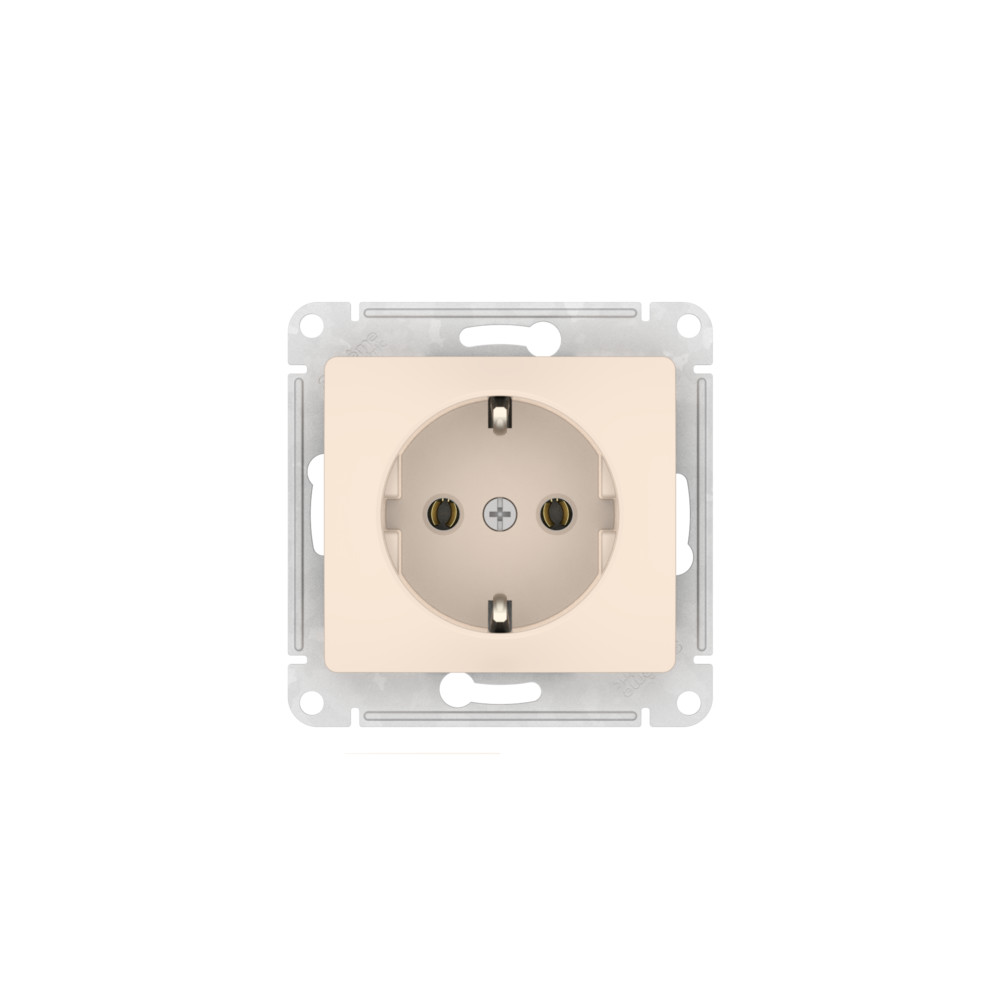 GLOSSA РОЗЕТКА с заземлением, 16А, быстрозажимные клеммы, БЕЖЕВЫЙ Systeme Electric GSL000243S