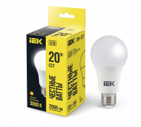 Лампа светодиодная A60 груша 20Вт 230В 3000К E27 IEK LLE-A60-20-230-30-E27