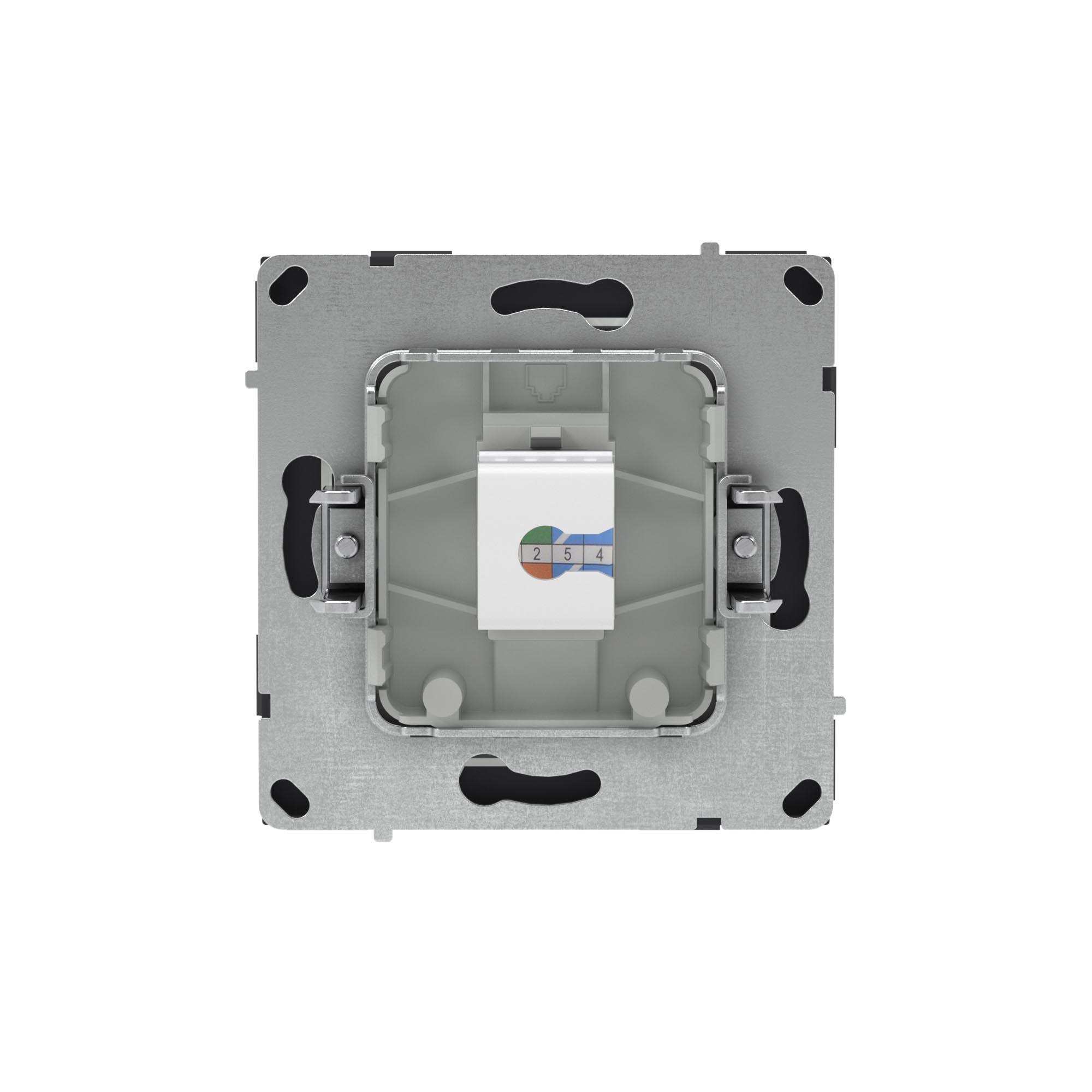 Компьютерная розетка RJ-45 без шторки, кат.6А одинарная,KANT, черный уголь DKC 7012673