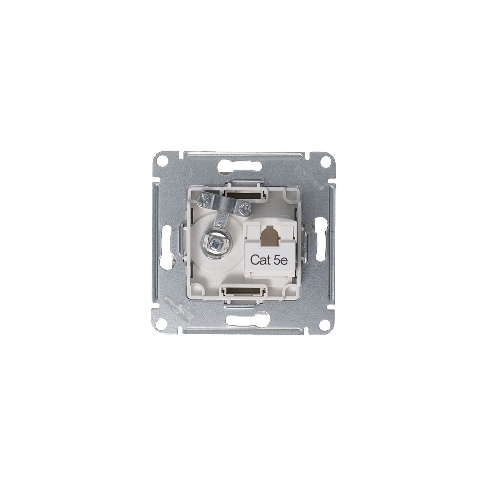Розетка ATLASDESIGN двойная компьютерная+ТВ RJ45+TV категория 5E механизм алюминий Systeme Electric ATN000389